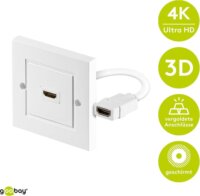 goobay 51722 HDMI 4K Ultra HD süllyesztett Fali aljzat 0.18m - Fehér