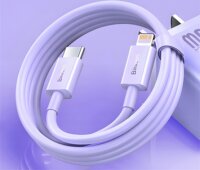 Baseus Superior Series USB-C apa - Lightning apa Adat- és töltőkábel 20W 1m - Lila