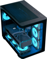 AeroCool P500C Midi Torony Számítógépház + 4db 120mm ARGB ventilátor - Fekete