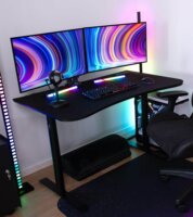 Arozzi Arena Small PureBlack Gamer asztal 114 x 71 x 71 cm - Fekete