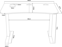 Arozzi Arena Small PureBlack Gamer asztal 114 x 71 x 71 cm - Fekete