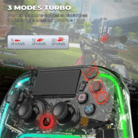 Spirit of Gamer NEON BT RGB Wireless Kontroller Gamepad (PC/PS3/PS4/iOS/Android) - Átlátszó