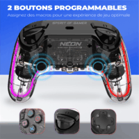 Spirit of Gamer NEON BT RGB Wireless Kontroller Gamepad (PC/PS3/PS4/iOS/Android) - Átlátszó