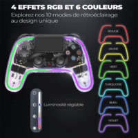 Spirit of Gamer NEON BT RGB Wireless Kontroller Gamepad (PC/PS3/PS4/iOS/Android) - Átlátszó