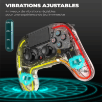 Spirit of Gamer NEON BT RGB Wireless Kontroller Gamepad (PC/PS3/PS4/iOS/Android) - Átlátszó