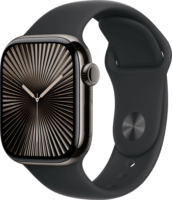 Apple Watch Series 10 GPS + Cellular (42mm) Okosóra - Palaszürke Titántok Fekete Sportszíjjal (M/L)
