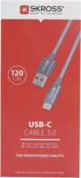 Skross USB-C apa - USB-A apa Adat- és töltőkábel 1.2m - Szürke