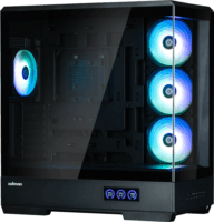 Zalman P50 DS Midi Torony Számítógépház + 4db 120mm ARGB ventilátor - Fekete