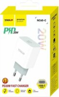 Yooup NC60-C USB-C Hálózati Töltő Adapter 20W - Fehér