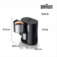Braun PurShine KF 1505 Filteres Kávéfőző 1000 Watt - Fekete / Ezüst