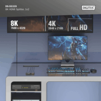 Digitus DS-55339 2-portos HDMI Switch 8K / 60Hz
