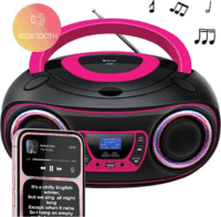 Denver TDB-212P Bluetooth/CD-s Boombox - Fekete/Pink