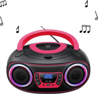 Denver TDB-212P Bluetooth/CD-s Boombox - Fekete/Pink