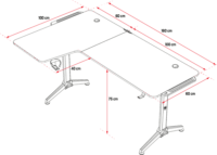Spirit of Gamer Headquarter 900 Elektromosan állítható Gamer asztal 140 x 70 x 75-120 cm - Fekete