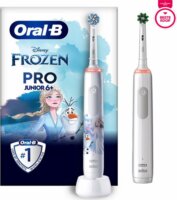 Oral-B Pro 3 3000 Felnőtt + Oral-B Junior Elektromos fogkefe készlet - Fehér /Jégvarázs