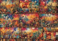 Schmidt Spiele Kellemes időtöltés - Utazás könyvekkel és borral 2000 darabos puzzle