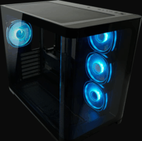 LC Power LC-8001B-ON Midi Torony Hangszigetelt Számítógépház + 4db 120mm ARGB ventilátor - Fekete