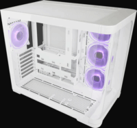 LC Power LC-8001W-ON Midi Torony Hangszigetelt Számítógépház + 4db 120mm ARGB ventilátor - Fehér