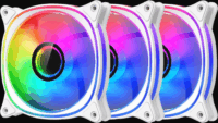 LC Power LC-CF-120-ARGB-KIT-R-W 120mm PWM ARGB Rendszerhűtő ventilátor 3db + Vezérlő HUB - Fehér