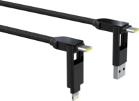 Rolling Square XLM01R inCharge XL USB-A/USB-C apa - USB-C/Lightning apa Adat és töltő kábel 2m - Fekete