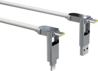 Rolling Square XLS02R inCharge XL USB-A/USB-C apa - USB-C/Lightning apa Adat és töltő kábel 0.3m - Fehér