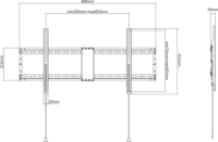 TECHLY ICA-PLB 948F 43"-90" LCD TV / Monitor Fix Fali tartó konzol - Fekete