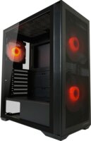 LC-Power Gaming 717B - Meshwork L Dark Számítógépház + 2db 140mm + 1db 120mm ventilátor - Fekete