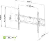 TECHLY ICA-PLB 131L 40"-65" LCD TV / Monitor Fali tartó konzol - Fekete