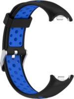 Mybandz Xiaomi Mi Band 8 Lélegző Szilikon Okosóra szíj - Fekete/Kék