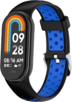 Mybandz Xiaomi Mi Band 8 Lélegző Szilikon Okosóra szíj - Fekete/Kék