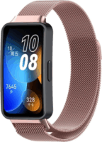 Mybandz Huawei Band 8/9 Milánói Mágneses Fém Okosóra szíj - Rosegold