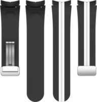 Mybandz Samsung Galaxy Watch 4/5 Csíkos Szilikon Okosóra szíj 20mm - Fekete/Fehér