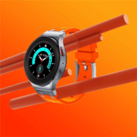 Mybandz Element Samsung Galaxy Watch 5/6/7 Szilikon Okosóra szíj 20mm - Narancs/Fekete