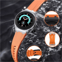 Mybandz Element Samsung Galaxy Watch 5/6/7 Szilikon Okosóra szíj 20mm - Narancs/Fekete