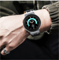 Mybandz Element Samsung Galaxy Watch 5/6/7 Szilikon Okosóra szíj 20mm - Fekete/Ezüst