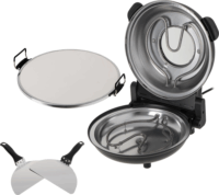 Adler AD 6314 Elektromos konyhai kőlapos Pizzasütő Ø 31.5cm 1200W - Fekete