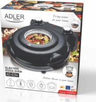 Adler AD 6314 Elektromos konyhai kőlapos Pizzasütő Ø 31.5cm 1200W - Fekete