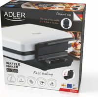 Adler AD 3085 Gofrisütő 1200W - Fehér/Fekete