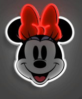 Yellowpop Disney Falra akasztható USB Neon LED Dekorációs lámpa - Minnie egér fej