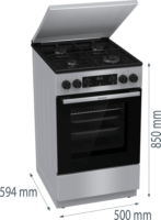 Gorenje GK5C42SJ Kombinált Gáz/Elektromos Tűzhely - Inox