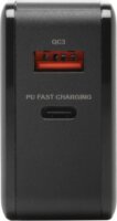 Bluestork PW-BS-65-GAN-C-A USB-A / USB-C Hálózati Gyorstöltő Adapter 65W + USB-C kábel - Fekete