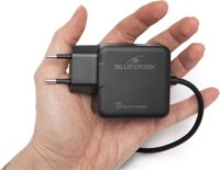 Bluestork PW-BS-65-GAN-C/2 USB-C Hálózati Gyorstöltő Adapter 65W 1,45m USB-C kábellel - Fekete