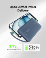 Belkin BOOST BPB021HQBL Powerbank integrált kábellel Type-C 10000mAh 20w - Kék