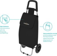 Colombo Rolly Kerekes Bevásárló táska 40L - Fekete