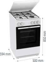 Gorenje GG5A14WJ 4 zónás szabadonálló Gáztűzhely - Fehér
