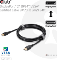 Club 3D CAC-1093 Displayport 2.1 apa - Displayport 2.1 Kábel 3m - Fekete