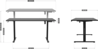 Huzaro MA-Leader 7.6 Elektromosan állítható Gamer asztal 160 x 80 x 72-118 cm - Fekete