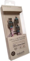 Inakustik White Line USB-A - Micro USB Type-B/Lightning apa
