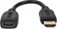 Manhattan 354523 HDMI 2.0 apa - HDMI 2.0 anya Toldó Kábel 20cm - Fekete