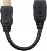 Manhattan 354523 HDMI 2.0 apa - HDMI 2.0 anya Toldó Kábel 20cm - Fekete